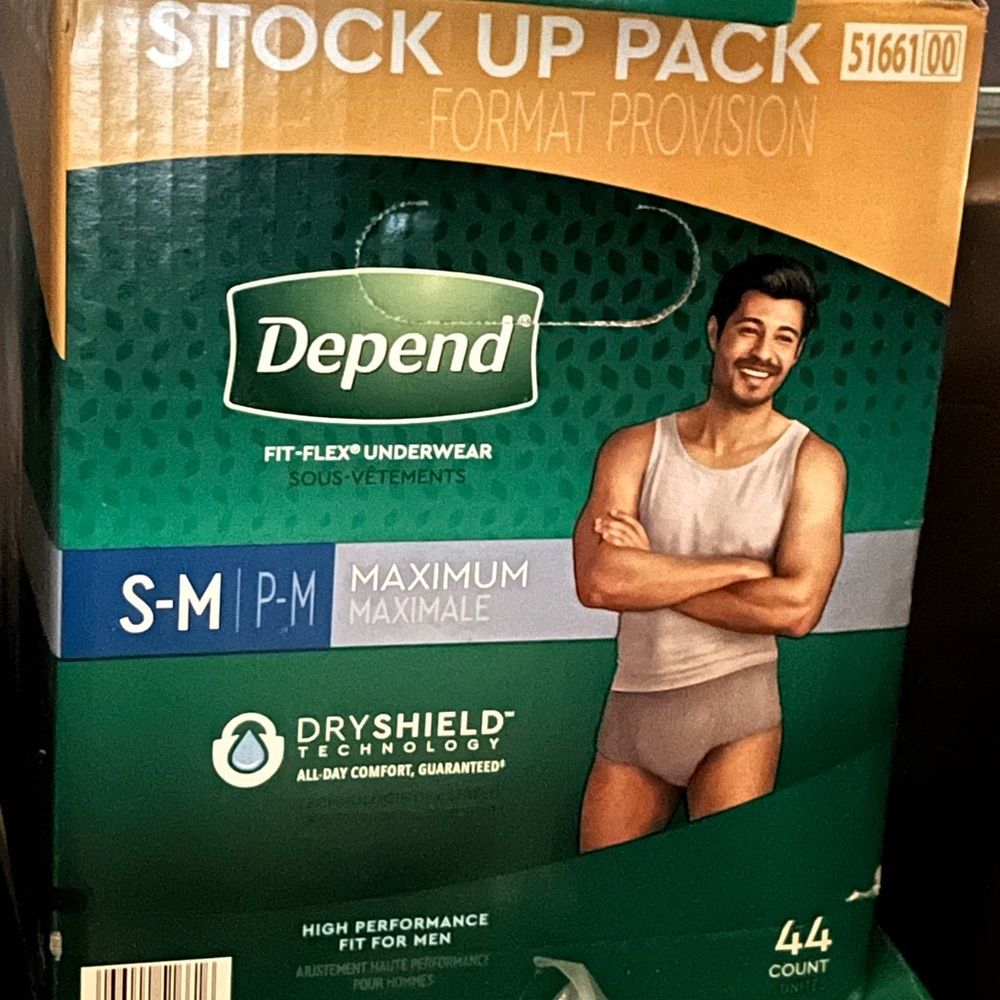 Depend Fit-Flex Incontinence Underwear for Men Maximum Absorbency S/M Grey 44ct